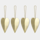 Ferm Living Heart Brass Ornaments (Set of 4)