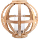Nkuku Kabu Wooden Lantern - Mango Wood - Large