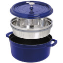 Staub Round Cocotte and Steamer - Dark Blue - 26cm