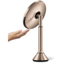 simplehuman Rechargeable Trio Sensor Mirror with Touch Control Brightness - Rose Gold 20cm