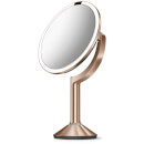 simplehuman Rechargeable Trio Sensor Mirror with Touch Control Brightness - Rose Gold 20cm