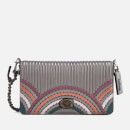 Coach Women's Dinky Bag with Colorblock Deco Quilting and Rivets - Metallic Graphite Multi