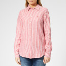 Polo Ralph Lauren Women's Stripe Linen Shirt - Red/White