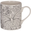 Colour In Mug with Six Pens - Butterflies