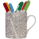 Colour In Mug with Six Pens - Dragonfly