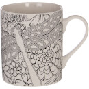 Colour In Mug with Six Pens - Dragonfly