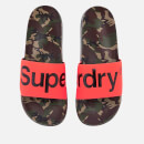 Superdry Men's Beach Slide Sandals - Camo/Hazard Orange/Black