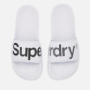 Superdry Men's Pool Slide Sandals - Optic White/Charcoal Grey