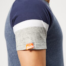 Superdry Men's Orange Label Engineered Sleeve Baseball T-Shirt - Pacific Blue Heather