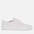 Grenson Men's Sneaker 3 Leather Brogue Trainers - White