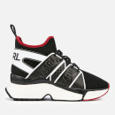 Karl Lagerfeld Women's Aventur Karl Strap Knitted Low Trainers - Black/White