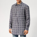 JW Anderson Men's Logo Grid Linen Tunic - Navy