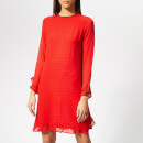 Ganni Women's Mullin Georgette Dress - Fiery Red