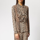 Ganni Women's Mullin Georgette Blouse - Leopard