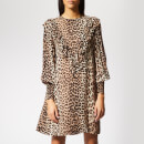 Ganni Women's Mullin Georgette Mini Dress - Leopard