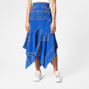 Ganni Women's Cloverdale Silk Skirt - Lapis Blue
