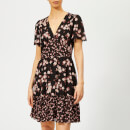 MICHAEL MICHAEL KORS Women's Rose Print Mix Dress - Black/Dusty Rose
