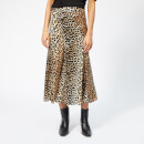 Ganni Women's Blakely Silk Skirt - Leopard