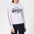 Superdry Women's Vintage Logo League College Crop Hoodie - Ice Marl