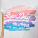Superdry Women's Vintage Logo Painted Rainbow Entry T-Shirt - Ice Marl