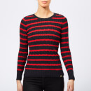 Superdry Women's Croyde Bay Cable Knit Jumper - Navy/Red Stripe