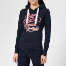 Superdry Women's 67 Genuine Fade Embroidery Entry Hoodie - Eclipse Navy