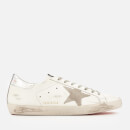 Golden Goose Deluxe Brand Men's Superstar Leather Trainers - White/Orange Sole