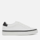Paul Smith Men's Basso Leather Cupsole Trainers - White Black Tab