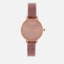 Olivia Burton Women's Sunray Dial Velvet Watch - Rose & Rose Gold