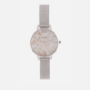 Olivia Burton Women's Celestial Glitter Mesh Watch - Silver