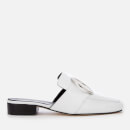 Dorateymur Women's Petrol Leather Slide Loafers - White