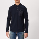 Ted Baker Men's Leopard Long Sleeve Polo Shirt - Navy