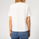 Calvin Klein Jeans Women's Institutional Curved Logo Straight T-Shirt - Bright White