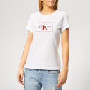 Calvin Klein Jeans Women's Outline Monogram Slim Fit T-Shirt - Bright White/Racing Red