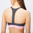 adidas Women's All Me 3 Stripes Sports Bra - Grey/Pink