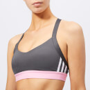 adidas Women's All Me 3 Stripes Sports Bra - Grey/Pink