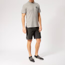 adidas Men's ID Box Logo 3 Stripe Short Sleeve T-Shirt - Grey Heather