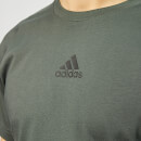 adidas Men's MH 3 Stripe Short Sleeve T-Shirt - Legend Ivy/White