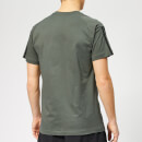 adidas Men's MH 3 Stripe Short Sleeve T-Shirt - Legend Ivy/White