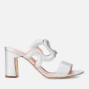 Rupert Sanderson Women's Angelica Leather Block Heeled Sandals - Silver