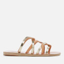 Ancient Greek Sandals Women's Donousa Leather Strappy Sandals - Natural/Platinum
