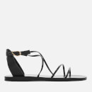 Ancient Greek Sandals Women's Meloivia Leather Strappy Sandals - Black