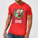 Nintendo Super Mario Happy Holidays Mario Men's Christmas T-Shirt - Red