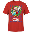 Nintendo Super Mario Happy Holidays Mario Men's Christmas T-Shirt - Red