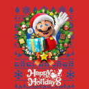 Nintendo Super Mario Happy Holidays Mario Men's Christmas T-Shirt - Red