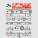 Nintendo SNES Pattern Men's Christmas T-Shirt - Grey