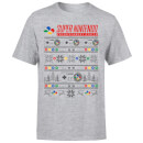 Nintendo SNES Pattern Men's Christmas T-Shirt - Grey