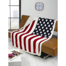 Rapport USA Flag Fleece Blanket Throw - Red