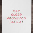 Eat Sleep Prosecco Repeat Cotton Tea Towel