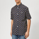 KENZO Men's Patterned Short Sleeve Shirt - Midnight Blue